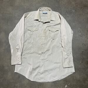 Vintage 80s Karman Tan Western Pearl Snap Shirt